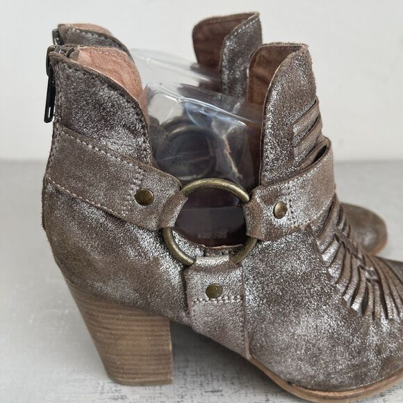 Ariat Unbridled Metallic Leather Jaelle Western Ankle Boots Harness Rodeo 8 M - Picture 6 of 15